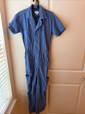 pistola women’s Slate Blue Short-Sleeve Utility Jumpsuit